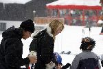 Oberlech 28 december 2005
Linda de Mol op skivakantie met Sander Vahle en Julian en Noah.