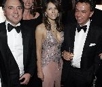 Amsterdam 8 december 2005
VIP avond miljonairs fair in Rai.
Liz Hurley met Yves Gijraths en Benno Leeser