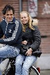 Amsterdam 21 januari 2006
Ellemieke Vermolen met Jose Fortes Rodriques op omafiets