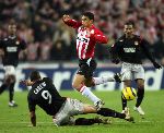 Eindhoven, 21 Februari 2006 Eerste ronde Knock-out Champions league Seizoen 2005/2006 PSV-Olympique Lyon
Michael Reiziger