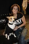 Amsterdam 28 januari 2006
sieraden en accecoires beurs in Rai.
Monique Verkaart met hond