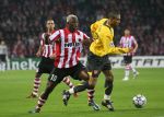 Eindhoven, 20 Februari 2007 Champions Leaguewedstrijd
PSV-FC Arsenal 1e ronde Eindstand 1-0 Seizoen 2006/2007
Arouna Kone in duel met Gael Clichy