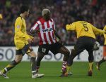 Eindhoven, 20 Februari 2007 Champions Leaguewedstrijd
PSV-FC Arsenal 1e ronde Eindstand 1-0 Seizoen 2006/2007
Arouna Kone in duel met Kolo Toure