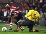 Eindhoven, 20 Februari 2007 Champions Leaguewedstrijd
PSV-FC Arsenal 1e ronde Eindstand 1-0 Seizoen 2006/2007
Arouna Kone in duel met Kolo Toure