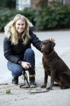 Amsterdam 31 januari 2007
Ellemieke vermolen met haar hond mrs Bo bij presentatie hondenpenning tegen dier proeven.