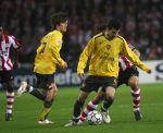 Eindhoven, 20 Februari 2007 Champions Leaguewedstrijd
PSV-FC Arsenal 1e ronde Eindstand 1-0 Seizoen 2006/2007
Francesc Fabregas met achter hem Phillip Cocu