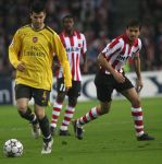 Eindhoven, 20 Februari 2007 Champions Leaguewedstrijd
PSV-FC Arsenal 1e ronde Eindstand 1-0 Seizoen 2006/2007
Francesc Fabregas met achter hem Phillip Cocu