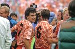 Munchen, 25 Juni 1988 Finale Europees Kampioenschap 1988
Nederland-Rusland met een eindstand van 2-0
Blijdschap met het behalen van het Europees Kampioenschap met o.a. Gerald Vanenburg, Berry v Aerle en Ronald Koeman
EK 1988