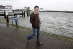 Volendam 18 januari 2007
Jan Smit tijdens storm in Volendam.