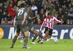 Eindhoven, 5 December 2006 Champions Leagu wedstrijd voorronde Seizoen 2006/2007. eindstand 1-3
Jefferson Farfan 
ï¿½ Ronald Otter