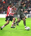 Eindhoven, 5 December 2006 Champions Leagu wedstrijd voorronde Seizoen 2006/2007. eindstand 1-3
Jefferson Farfan 
ï¿½ Ronald Otter