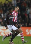Eindhoven, Kompetitiewedstrijd PSV-AZ, eindstand 2-3
Seizoen 2006/2007
Kew Jaliens in duel met Timmy Simons