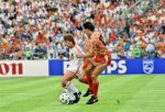 Munchen, 25 Juni 1988 Finale Europees Kampioenschap 1988
Nederland-Rusland met een eindstand van 2-0
v.l.n.r. Marco v Basten 
EK 1988