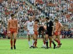 Munchen, 25 Juni 1988 Finale Europees Kampioenschap 1988
Nederland-Rusland met een eindstand van 2-0
v.l.n.r. Marco v Basten, Gerald Vanenburg, Ruud Gullit en Erwin Koeman. EK 1988