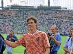 Munchen, 25 Juni 1988 Finale Europees Kampioenschap 1988
Nederland-Rusland met een eindstand van 2-0
v.l.n.r. Marco v Basten 
EK 1988