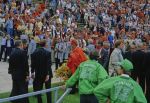 Munchen, 25 Juni 1988 Finale Europees Kampioenschap 1988
Nederland-Rusland met een eindstand van 2-0
Rinus Michels met beker, rechts van hem Jacques Ruts
EK 1988