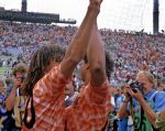 Munchen, 25 Juni 1988 Finale Europees Kampioenschap 1988
Nederland-Rusland met een eindstand van 2-0
Ruud Gullit samen met Frank Rijkaard dansend
EK 1988