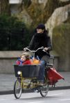Amsterdam 17 januari 2007
Susan Visser met kindje op bakfiets.