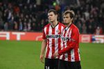 Eindhoven, 25 Februari 2010
1/8 Finale Uefa Europa League PSV-HSV, eindstand 3-2
PSV uitgeschakeld op basis van uit gescoorde doelpunten
Een teleurgestelde Danko Lazovic en Erik Pieters
Foto Junior Smulders