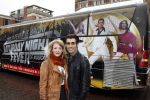 Amsterdam 19 januari 2012
Noortje Herlaar en Joey Ferre bij de bus van saturdau night fever.
Peter Smulders bv