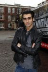 Amsterdam 19 januari 2012
Noortje Herlaar en Joey Ferre bij de bus van saturdau night fever.
Peter Smulders bv