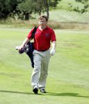 Hilversum 4 augustus 2004
Prins Friso op de pro-am van de klm open op de hilversumse golfclub. Friso met Leo Vogelzang
Peter Smulders b v
