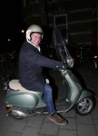Amsterdam 13 februari 2013
Huub Stapel op zijn Vespa scooter.
Peter Smulders bv