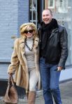 Amsterdam 13 januari 2014
Connie Breukhoven met nieuwe vriend Eugene v  Dun op de cornelis schuytstraat.