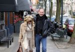 Amsterdam 13 januari 2014
Connie Breukhoven met nieuwe vriend Eugene v  Dun op de cornelis schuytstraat.