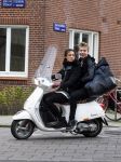 Amsterdam 9 januari 2013
Holly Brood met (een) vriend op vespa scooter.