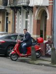 Amsterdam 22 januari 2014
Martijn Krabbe op zijn vespa scooter.
