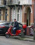 Amsterdam 22 januari 2014
Martijn Krabbe op zijn vespa scooter.