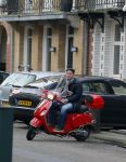 Amsterdam 22 januari 2014
Martijn Krabbe op zijn vespa scooter.
