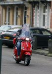 Amsterdam 22 januari 2014
Martijn Krabbe op zijn vespa scooter.