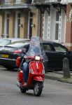 Amsterdam 22 januari 2014
Martijn Krabbe op zijn vespa scooter.