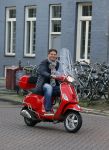 Amsterdam 22 januari 2014
Martijn Krabbe op zijn vespa scooter.