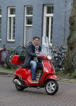 Amsterdam 22 januari 2014
Martijn Krabbe op zijn vespa scooter.