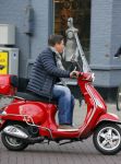 Amsterdam 22 januari 2014
Martijn Krabbe op zijn vespa scooter.