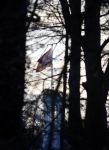 Lage Vuursche 15 januari 2014
Het vaandel / vlag van prinses Beatrix op kasteel Drakesteyn
