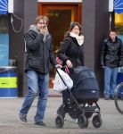 Amsterdam  11 januari 2014
Victor Reinier met vriendin en baby in kinderwagen.