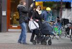 Amsterdam  11 januari 2014
Victor Reinier met vriendin en baby in kinderwagen.