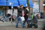 Amsterdam  11 januari 2014
Victor Reinier met vriendin en baby in kinderwagen.