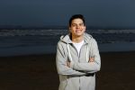 Bloemendaal 8 februari 2015
Jordy Maas op het strand bij Bloemendaal