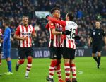 Eindhoven, 24 Januari 2016
PSV-FC Twente, eindstand 4-2  Kompetitie Seizoen 2015/2016
Hector Moreno scoort 1-0 en 2-0