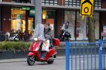 Amsterdam 3 februari 2016 
Martijn Krabbe op zijn vespa scooter