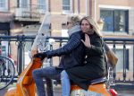 Amsterdam 23 januari 2016
Michelle v Nood en Koen Brouwer op hun vespa scooter.