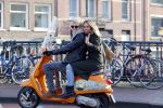 Amsterdam 23 januari 2016
Michelle v Nood en Koen Brouwer op hun vespa scooter.