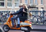 Amsterdam 23 januari 2016
Michelle v Nood en Koen Brouwer op hun vespa scooter.