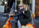 Amsterdam 23 januari 2016
Michelle v Nood en Koen Brouwer op hun vespa scooter.
