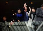 Amsterdam 7 februari 2016
Afscheid John Heitinga voor de wedstrijd AJAX-Feyenoord in de arena.
Zijn vrouw Charlotte Sophie en kinderen Jezebel en Lennox zijn ook aanwezig.
Robert ten Brink met vrouw en dochter